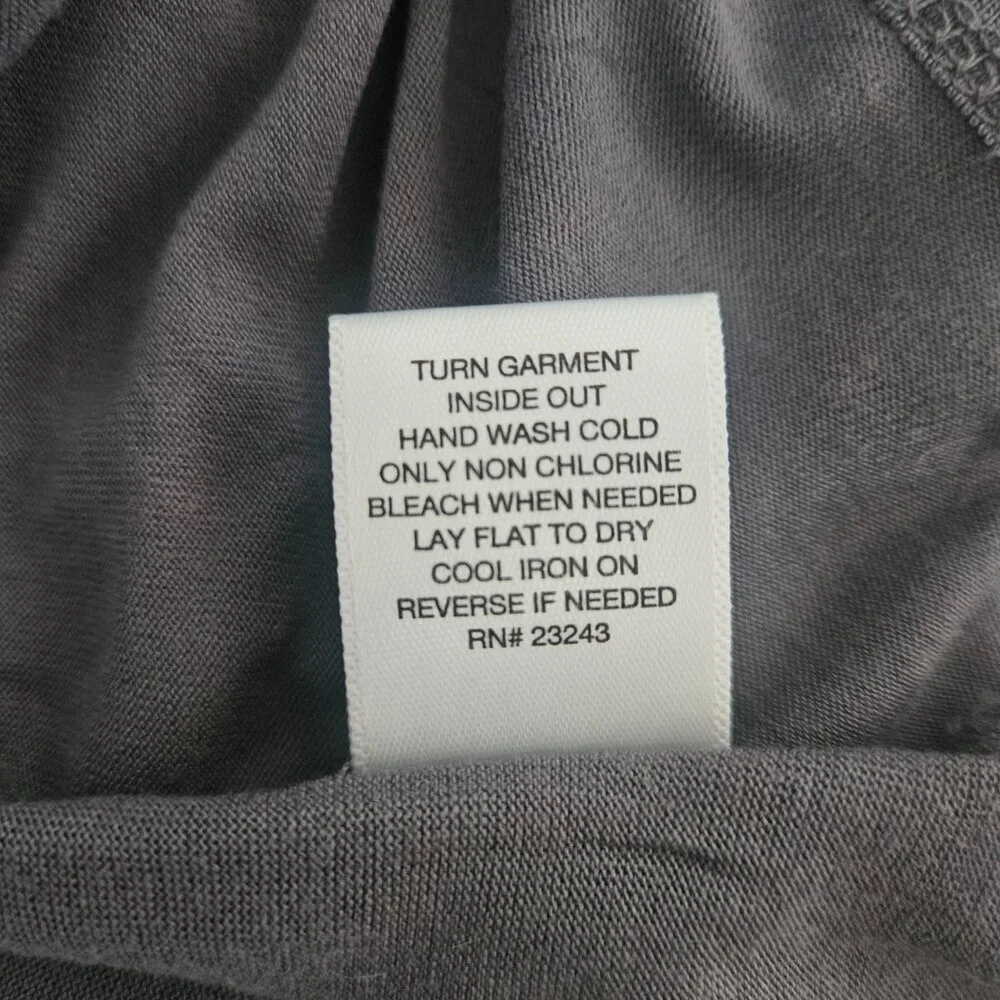 New York & Company Gray Short Sleeve Lace Overlay Zip-up Large Shirt - Picture 6 of 7